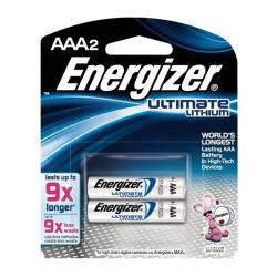 L92 Ultimate Lithium AAA Battery 1.5v - Retail Card Two Pack