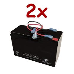 2 x 12v 7.5Ah Rechargeable High Rate SLA Battery with Wire Leads | BGH-1275F2WLFC(MALE P/ FEMALE N)