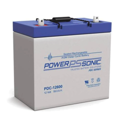Power-Sonic PDC-12600 12V 60Ah Deep Cycle Rechargeable Sealed Lead Acid (SLA) Battery - T9/U Terminal