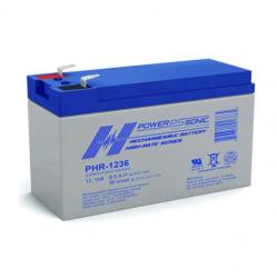 Power Sonic PHR-1236 Rechargeable High Rate SLA Battery 12V 9AH F2 Terminal Flame Retardant
