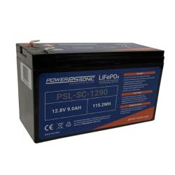 Power-Sonic PSL-SC-1290 F2 12.8V 9AH Lithium Iron Phosphate Deep Cycle Battery - Rechargeable