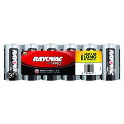 AL-D 1.5 Volt Rayovac Ultra Pro Alkaline D Size Button Top Batteries (Six Pack)