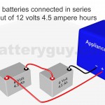 Two ampere hour batteries connected in series