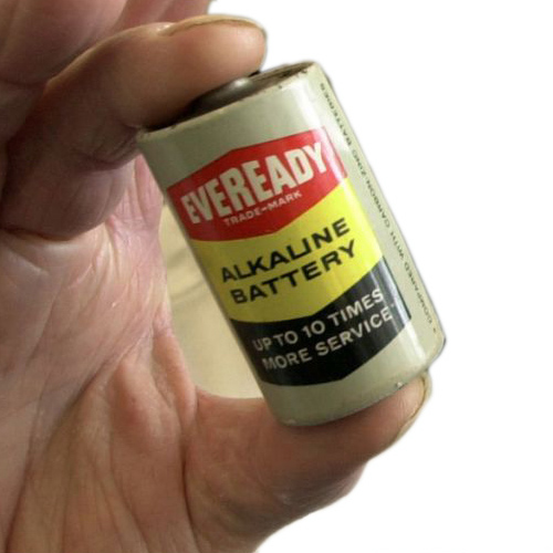 An early Eveready alkaline battery