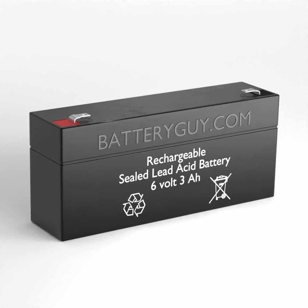 Left View  - BatteryGuy BG-630 6V 3AH Replacement for Power Patrol SLA0070 (6 Pack, rechargeable)