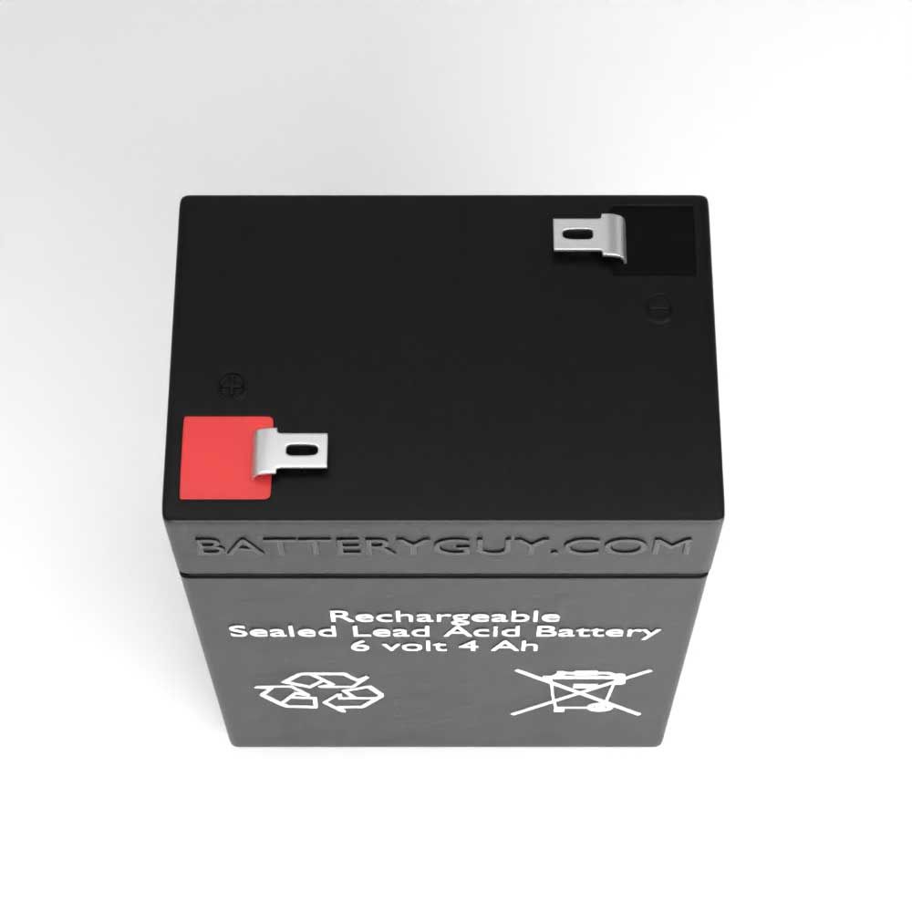 Top View - 6v 4.0Ah Rechargeable Sealed Lead Acid Battery