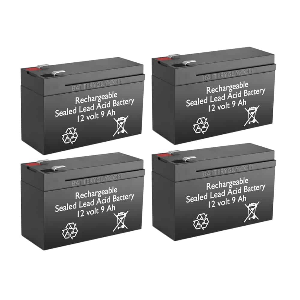 12V 9Ah Rechargeable Sealed Lead Acid High Rate Battery Set of Four