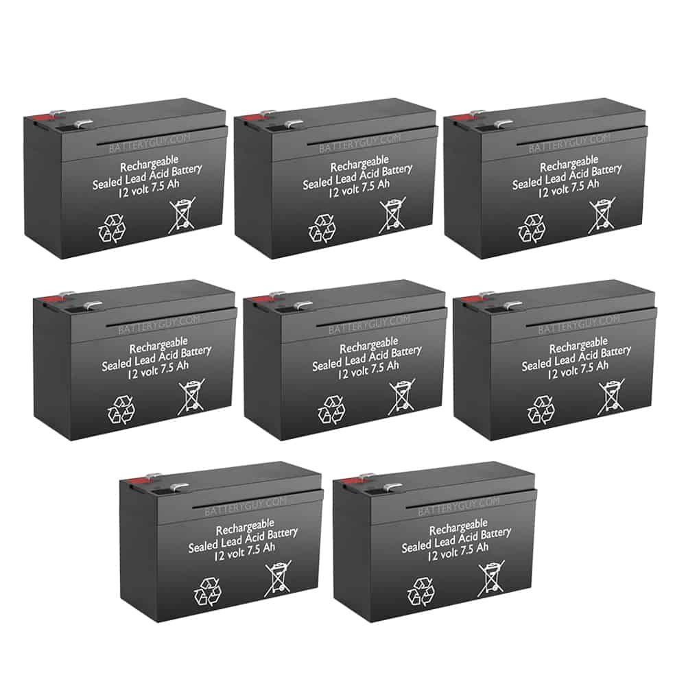 12v 7.5Ah Rechargeable Sealed Lead Acid High Rate Battery Set of Eight