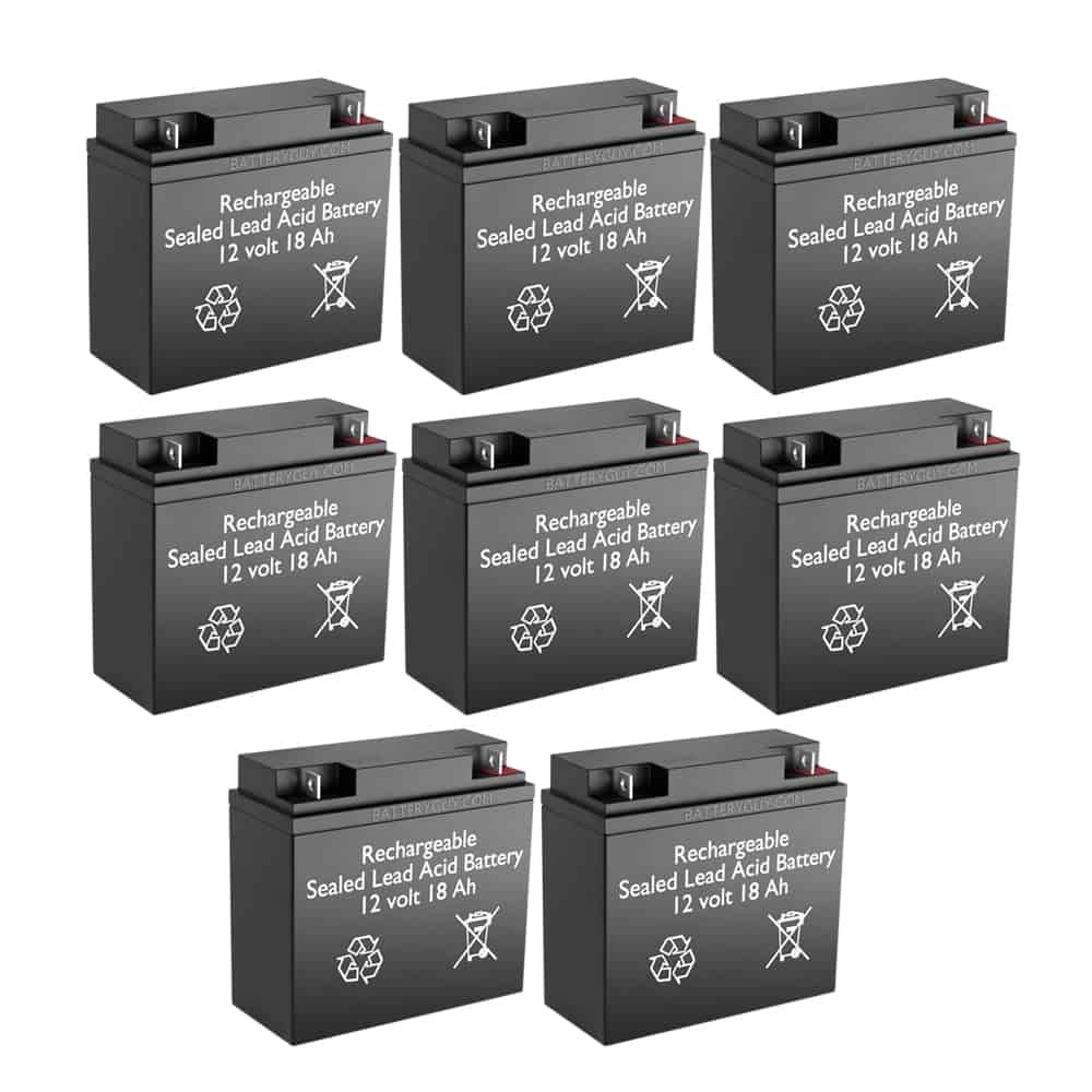 12v 18Ah Rechargeable Sealed Lead Acid High Rate Battery Set of Eight