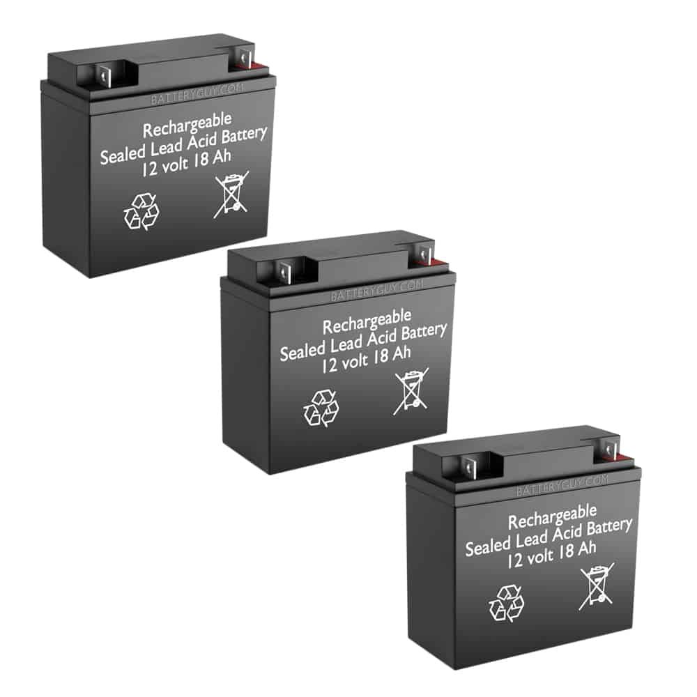 12v 18Ah Rechargeable Sealed Lead Acid High Rate Battery Set of Three