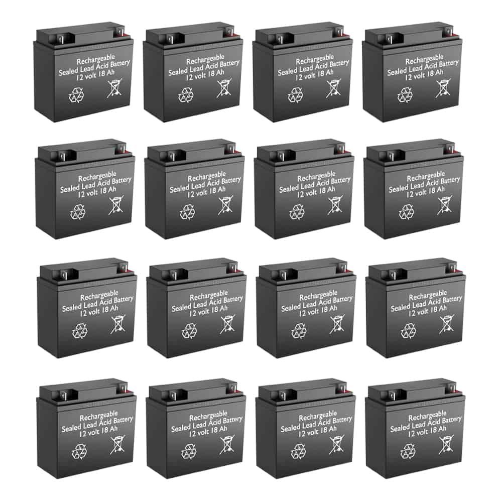 12v 18Ah Rechargeable Sealed Lead Acid High Rate Battery Set of Sixteen