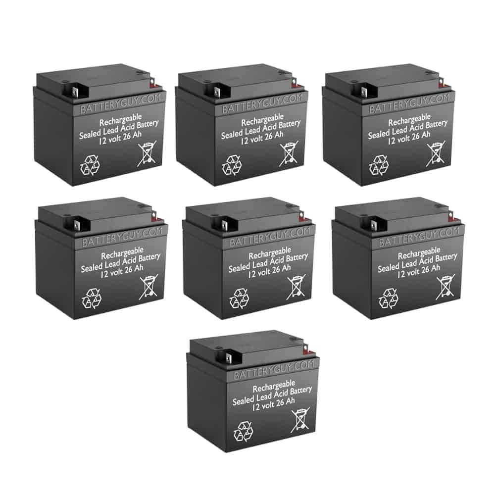 12v 26Ah Rechargeable Sealed Lead Acid (Rechargeable SLA) Battery | BG - BatteryGuy BG-12260NB 12V 26AH Replacement for Zeus PC26-12NB (7 Pack, rechargeable)