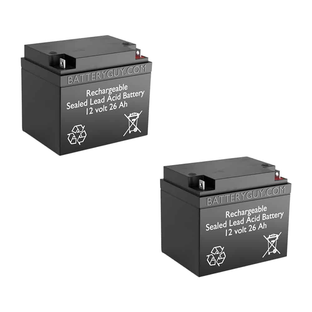 12v 26Ah Rechargeable Sealed Lead Acid (Rechargeable SLA) Battery | BG - BatteryGuy BG-12260NB 12V 26AH Replacement for BB BP26-12 (2 Pack, rechargeable)