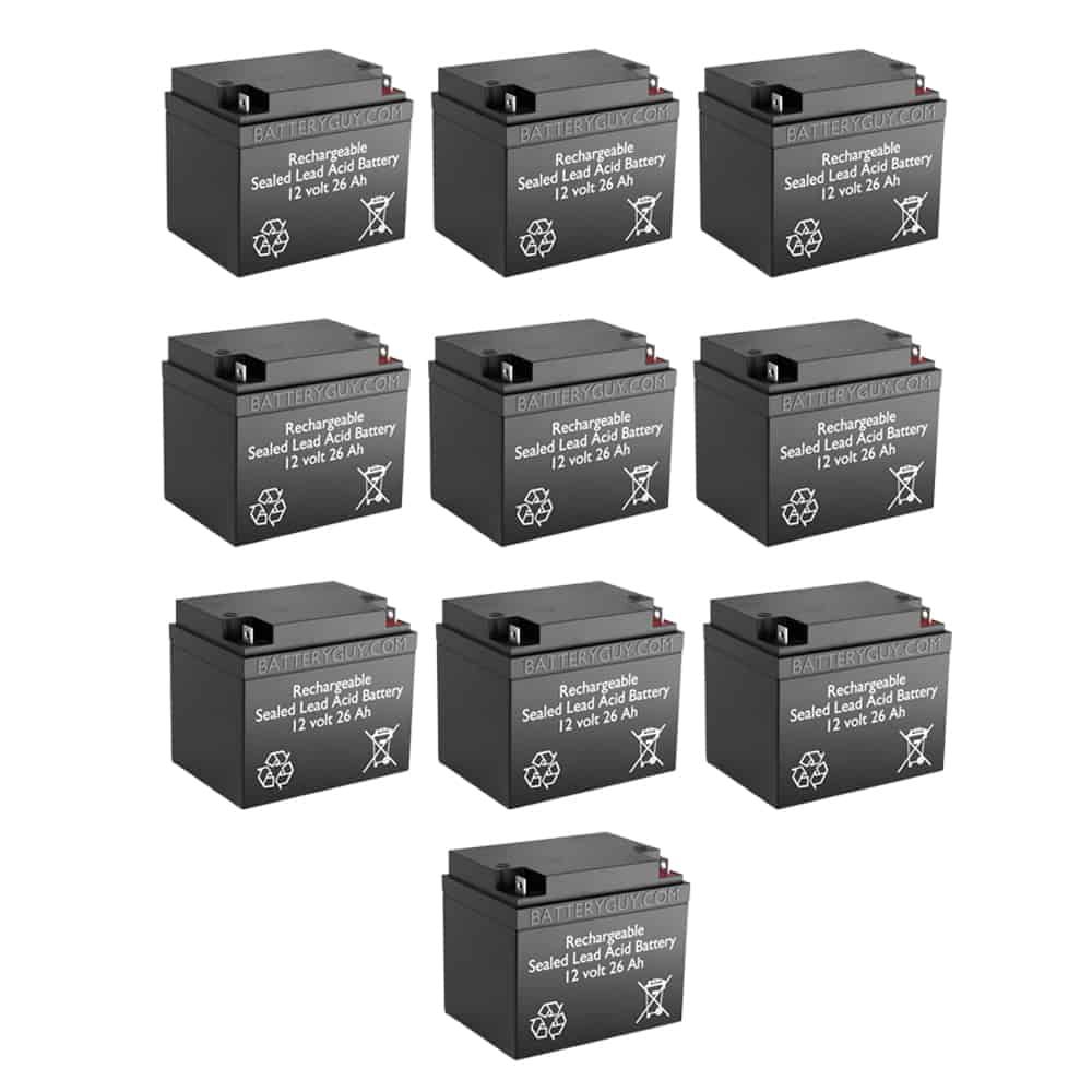 12v 26Ah Rechargeable Sealed Lead Acid (Rechargeable SLA) Battery | BG - BatteryGuy BG-12260NB 12V 26AH Replacement for Tempest TR26-12 (10 Pack, rechargeable)