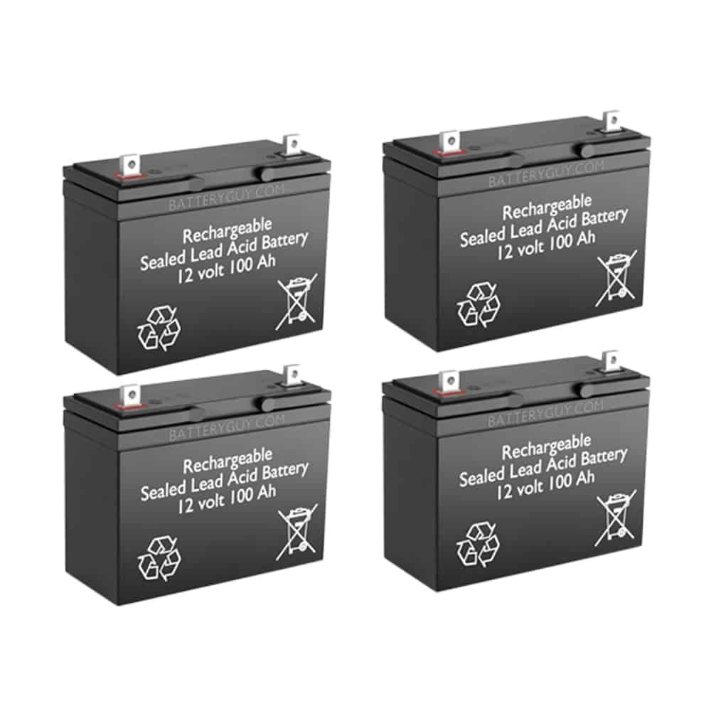BatteryGuy BG-121000NB 12V 100AH Replacement for OUTDO OT100-12 (4 Pack, rechargeable)