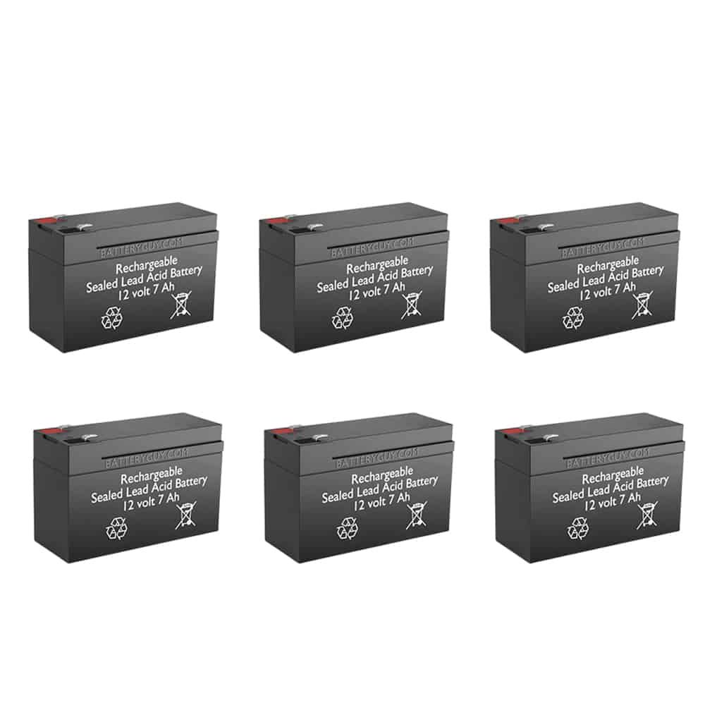 12v 7Ah Rechargeable Sealed Lead Acid (Rechargeable SLA) Battery | BG - BatteryGuy BG-1270F1 12V 7AH Replacement for Leoch DJW12-7 (6 Pack, rechargeable)