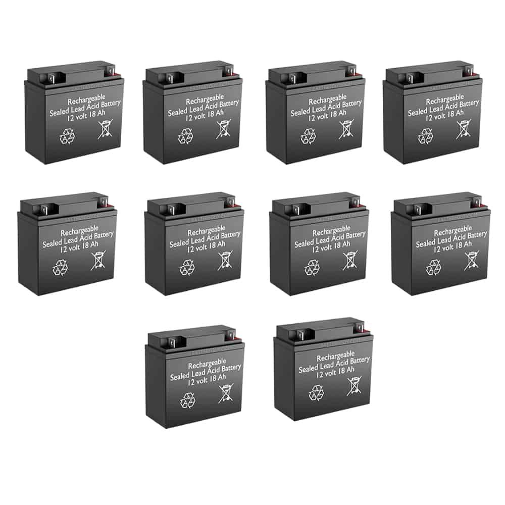 12v 18Ah Sealed Lead Acid Batteries | BG - BatteryGuy BG-12180NB 12V 18AH Replacement for Kung Long WP17-12 (10 Pack, rechargeable)