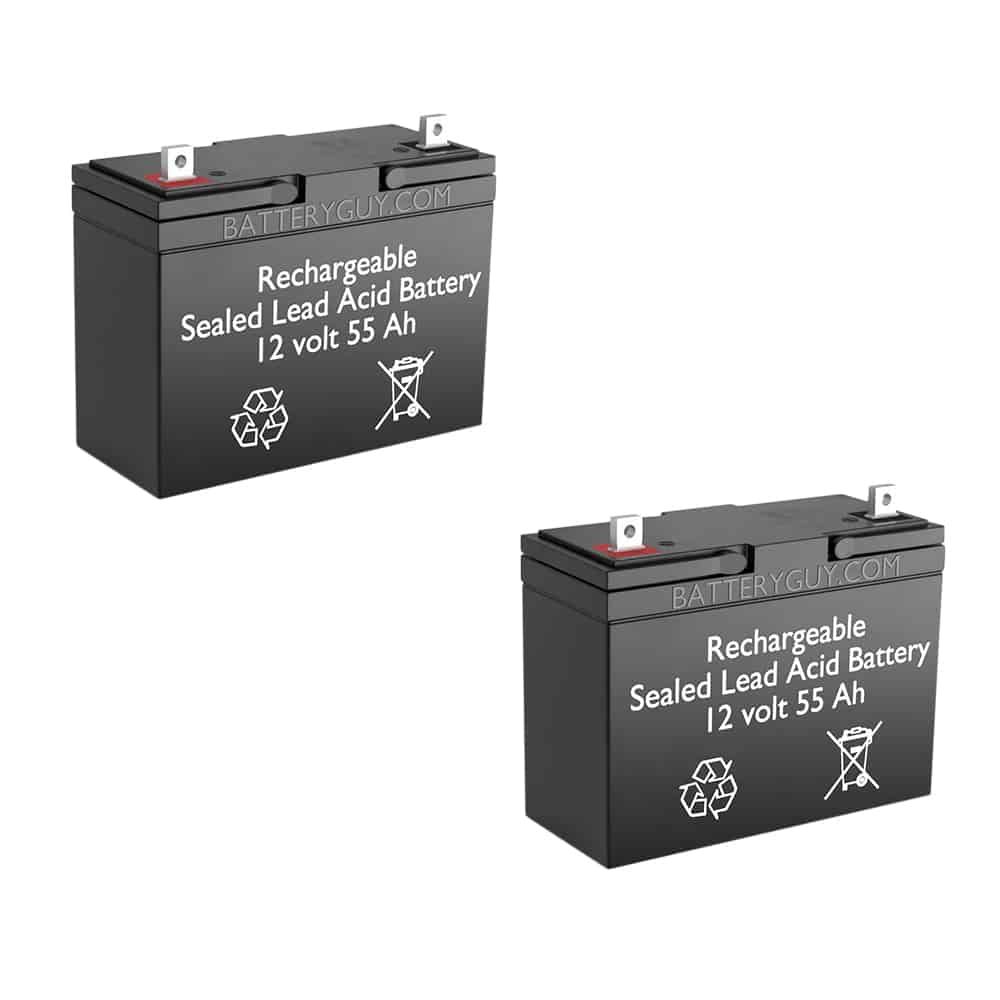 12v 55Ah Rechargeable Sealed Lead Acid (Rechargeable SLA) Battery | BG-12550NB (Qty of 2)