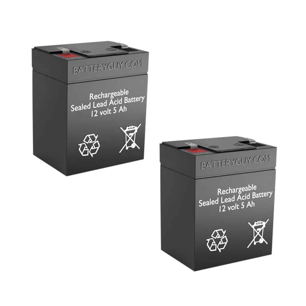 12v 5Ah Rechargeable Sealed Lead Acid (Rechargeable SLA) Battery | BG - BatteryGuy BG-1250F1 12V 5AH Replacement for Ritar RT-1245 (2 Pack, rechargeable)