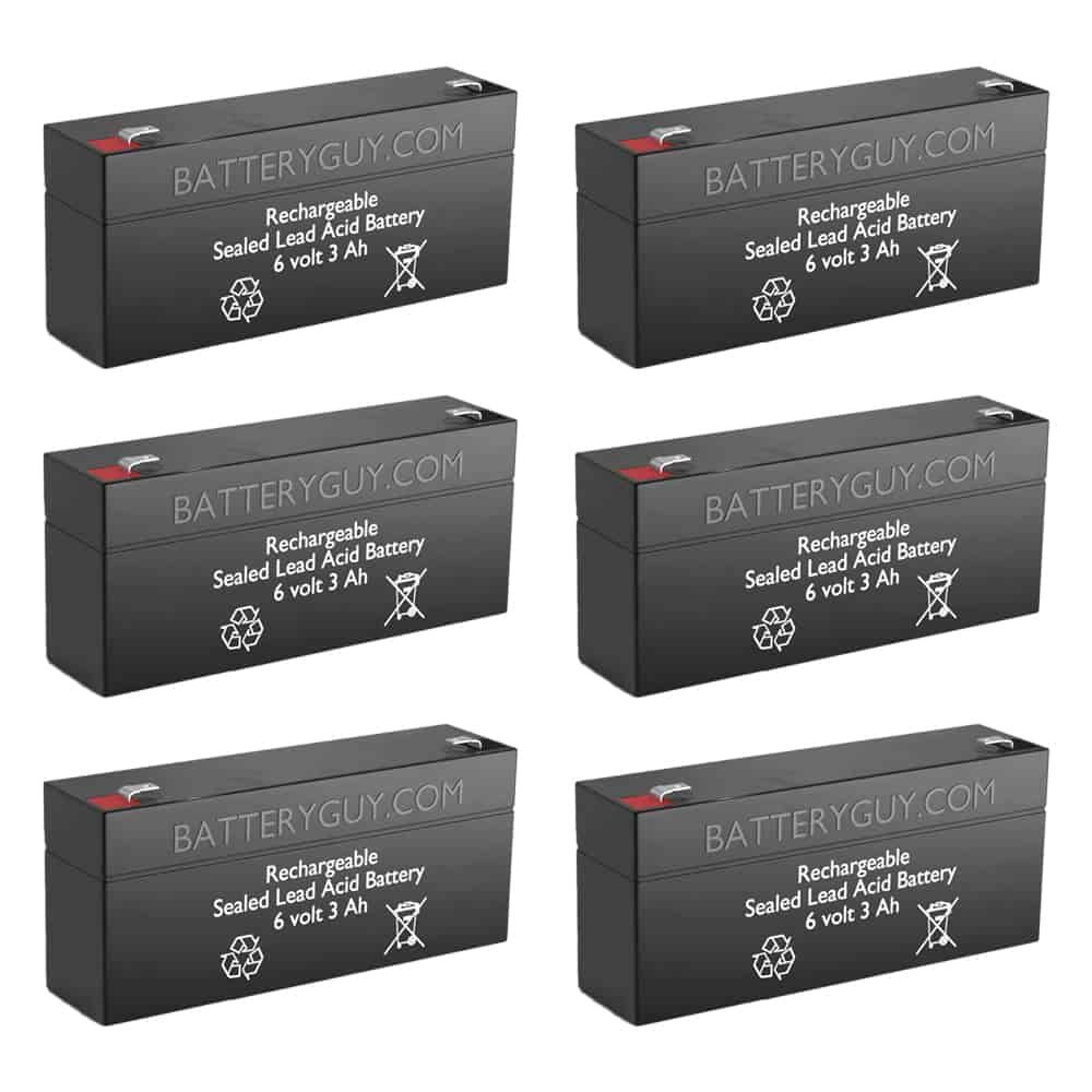 6v 3.0Ah Rechargeable Sealed Lead Acid (Rechargeable SLA) Battery | BG-630 (Qty of 6)