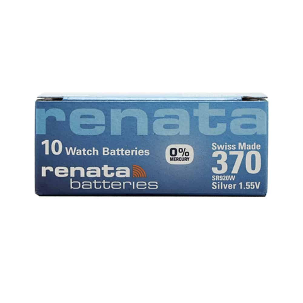Renata 370 Silver Oxide Coin Battery (10 Pack) 1.55 volt 40mAh