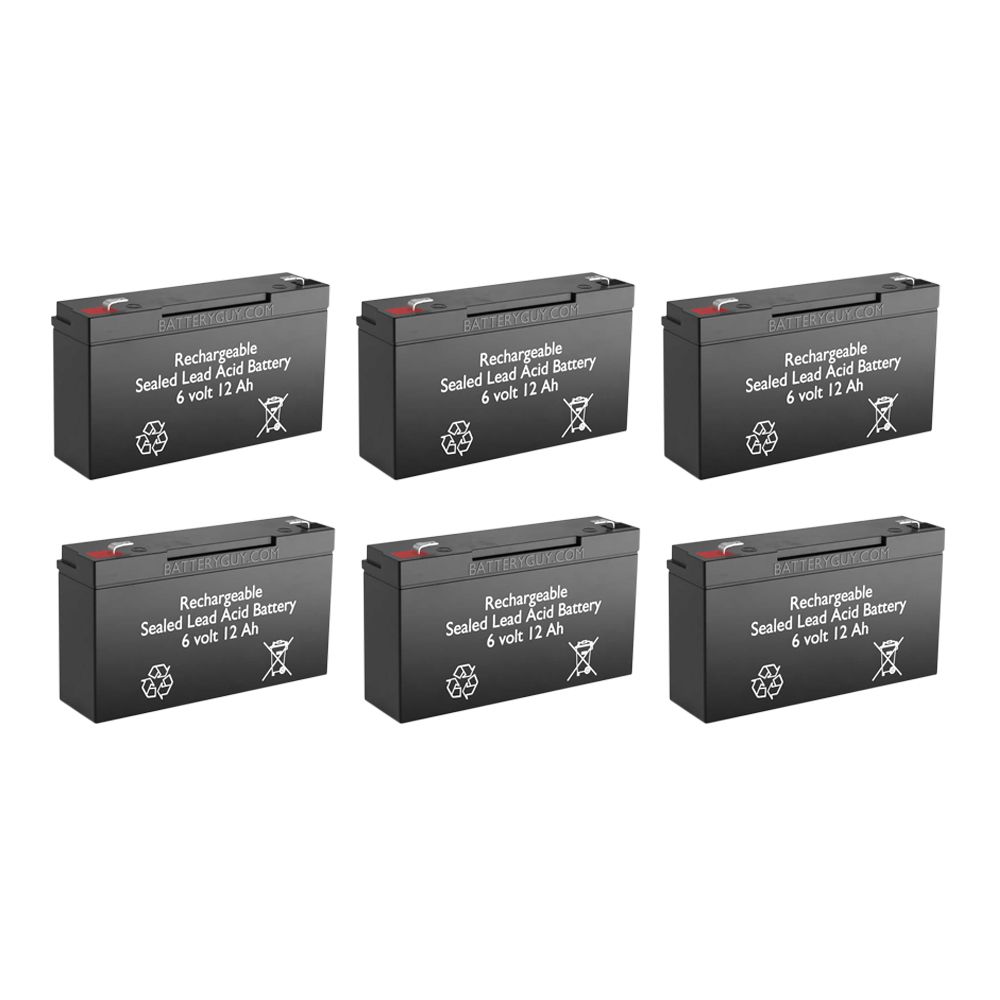 6v 12Ah High Rate Rechargeable Sealed Lead Acid Battery Set of Six