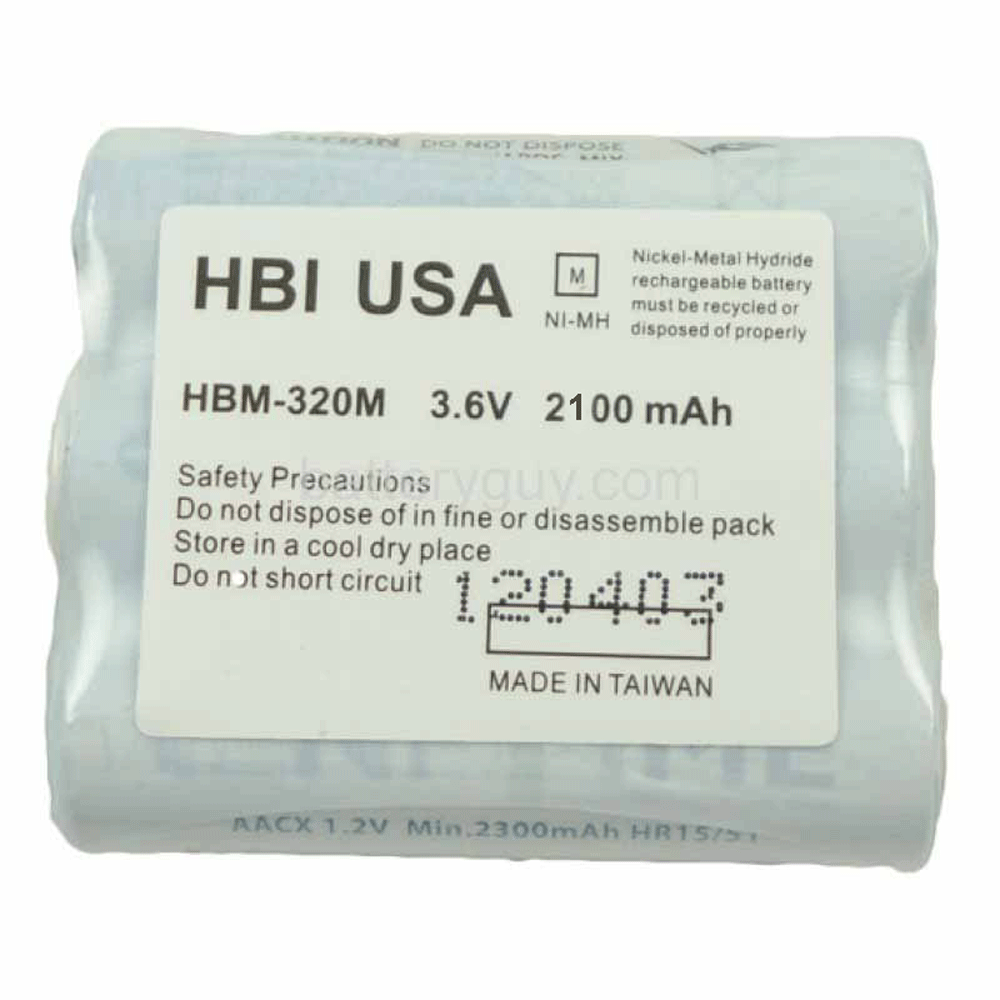 3.6 volt 2500 mAh barcode scanner battery HBM - Percon 00-862-00 replacement battery (rechargeable)