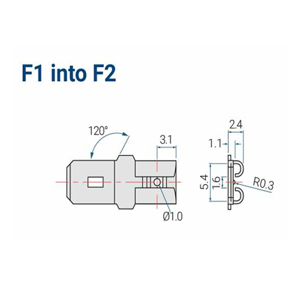 F1 TO F2 Terminal Conversion Kit (PAIR) SLA Battery Terminal Converter Adapters Converts F1 (.187