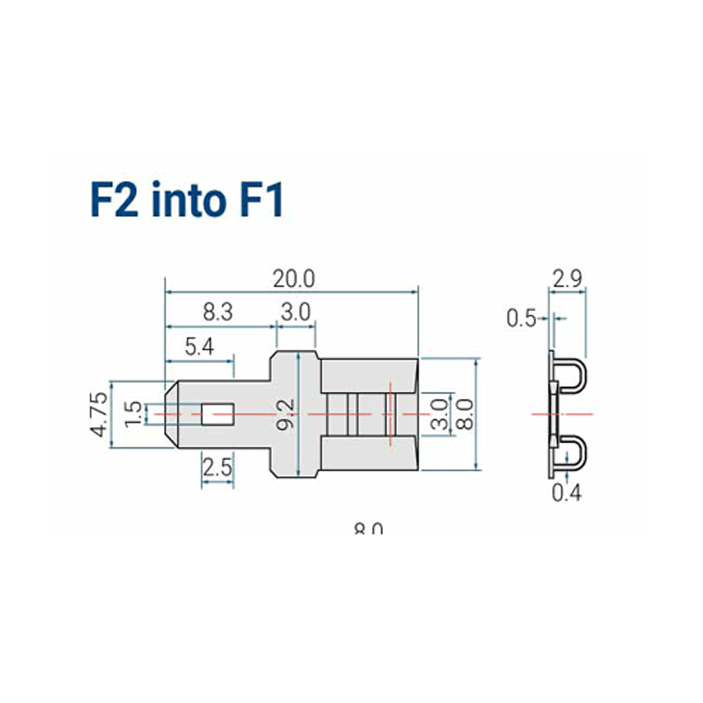 F2 TO F1 Terminal Conversion Kit (PAIR) SLA Battery Terminal Converter Adapters Converts F2 (.250