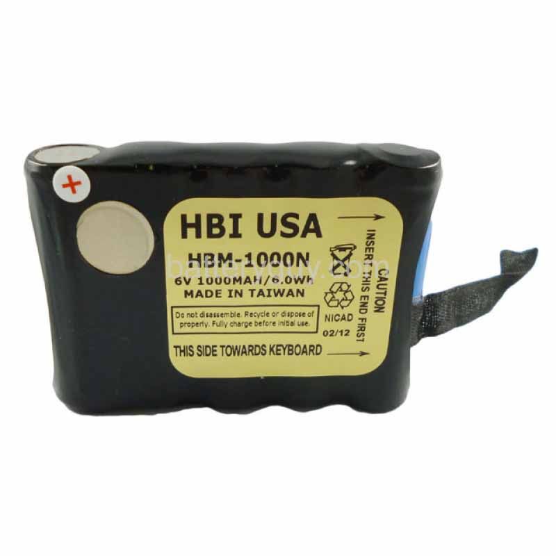 6.0 volt 1000 mAh barcode scanner battery HBM - Intermec 317-084-033 replacement battery (rechargeable)