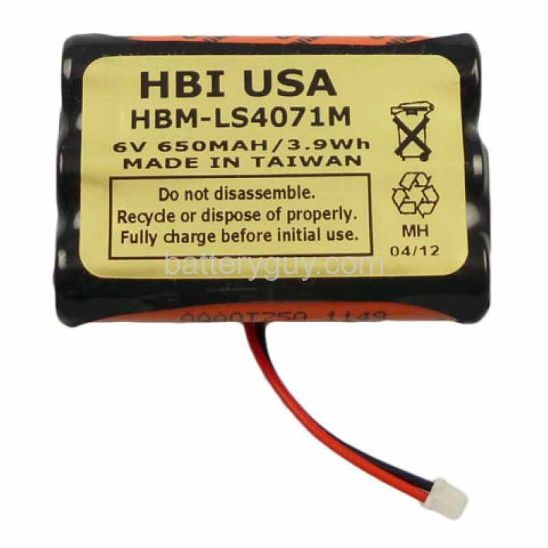 6 volt 650 mAh barcode scanner battery HBM - Motorola LS4074 replacement battery (rechargeable)