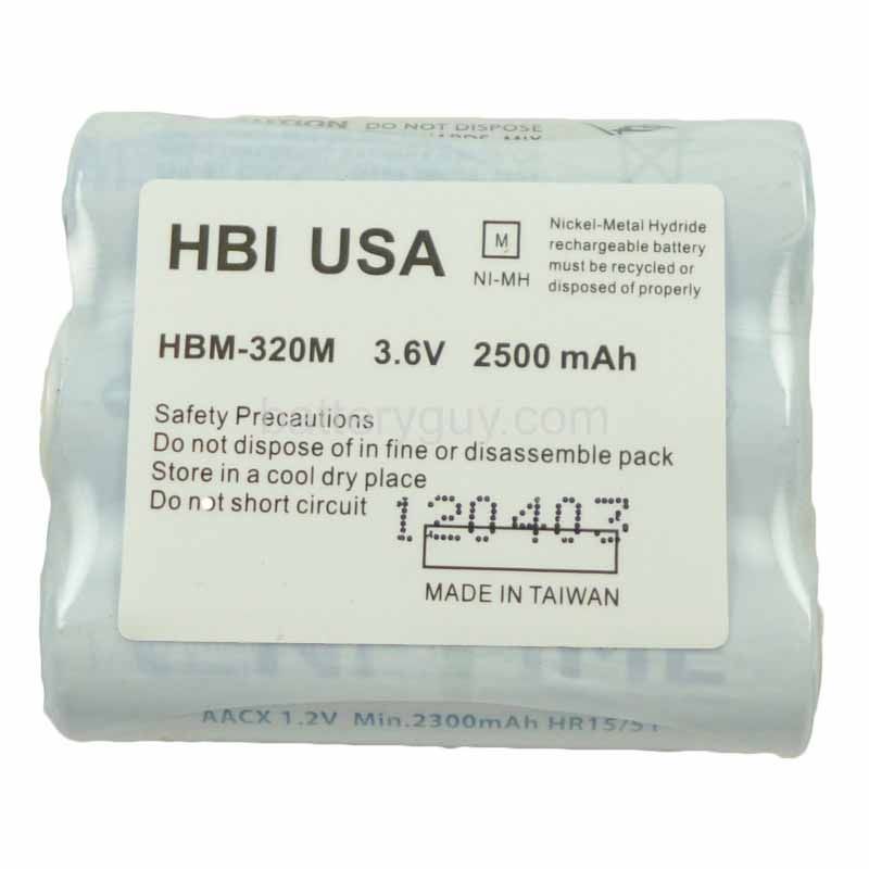 3.6 volt 2500 mAh barcode scanner battery HBM - PSC Falcon 320 replacement battery (rechargeable)