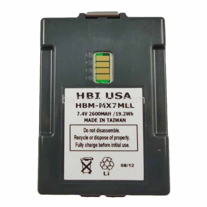 7.4 volt 2600 mAh barcode scanner battery HBM - LXE MX7392BATT replacement battery (rechargeable)