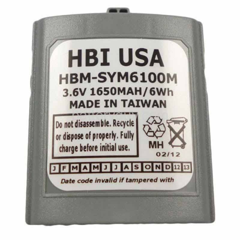 3.6 volt 1650 mAh barcode scanner battery HBM - Symbol PDT 6142 replacement battery (rechargeable)