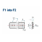 F1 TO F2 Terminal Conversion Kit (PAIR) SLA Battery Terminal Converter Adapters Converts F1 (.187") to F2 (.250")