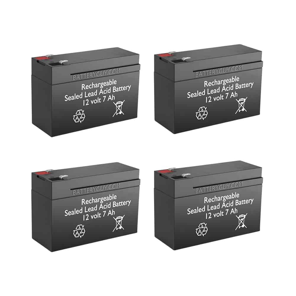 BatteryGuy 12V 7AH Replacement for Werker WKA12-7F (4 Pack, rechargeable)