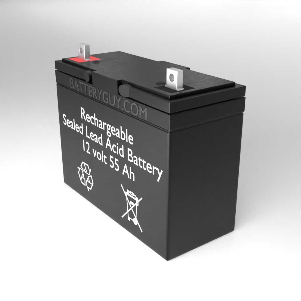 Right View - 12v 55Ah Rechargeable Sealed Lead Acid (Rechargeable SLA) Battery