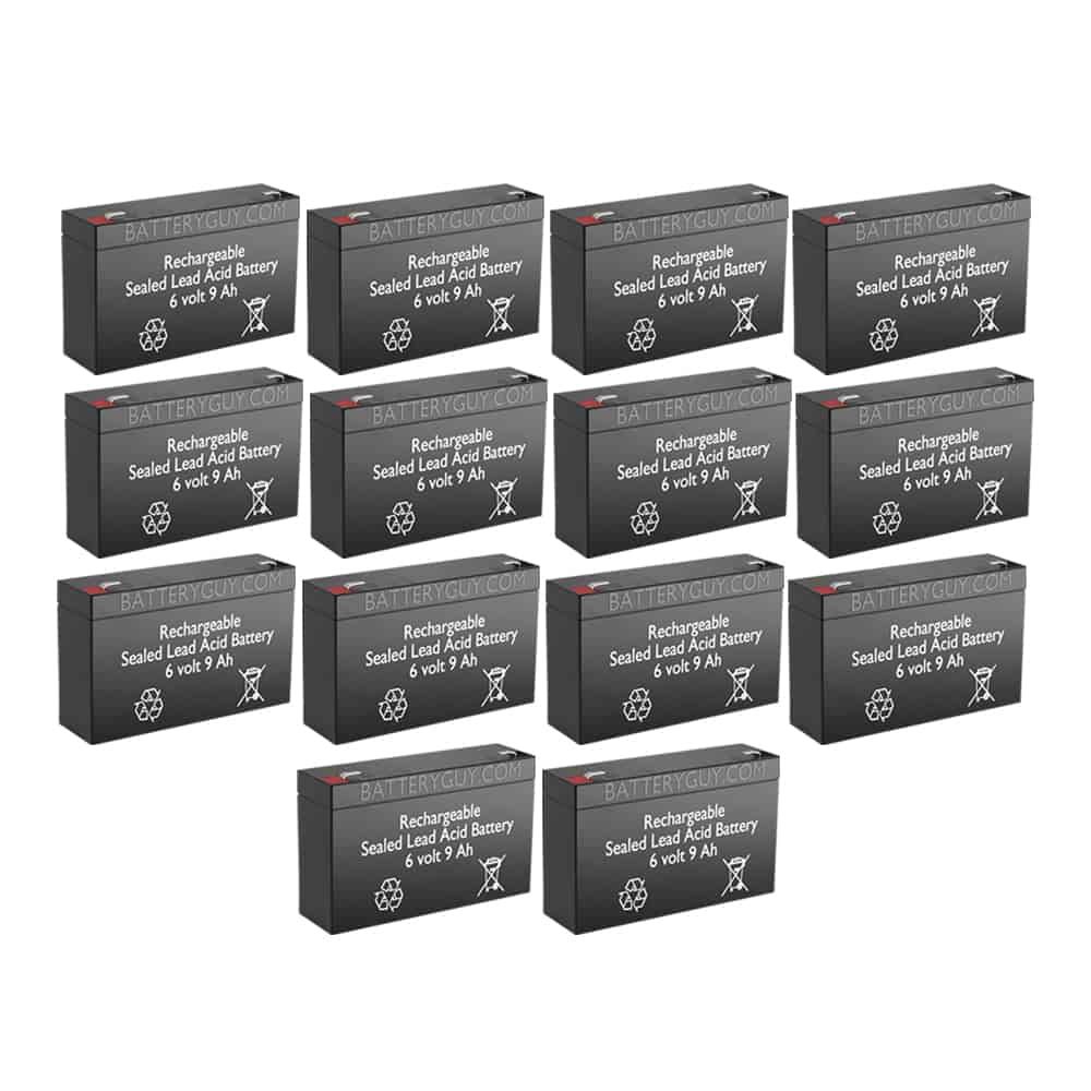 6v 9Ah High-Rate Rechargeable Sealed Lead Acid Battery Set of Fourteen