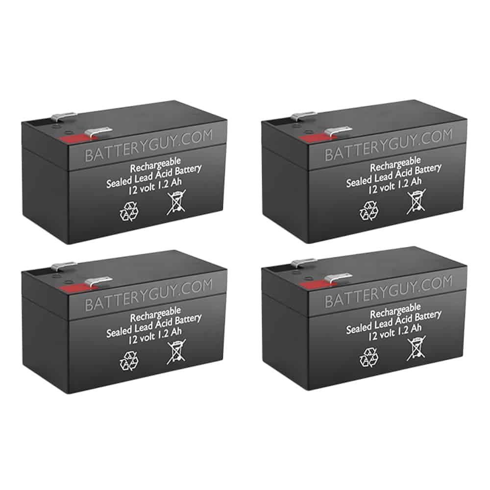 12v 1.2Ah Rechargeable Sealed Lead Acid Battery ~ BG-1212F1 (Qty of 4)