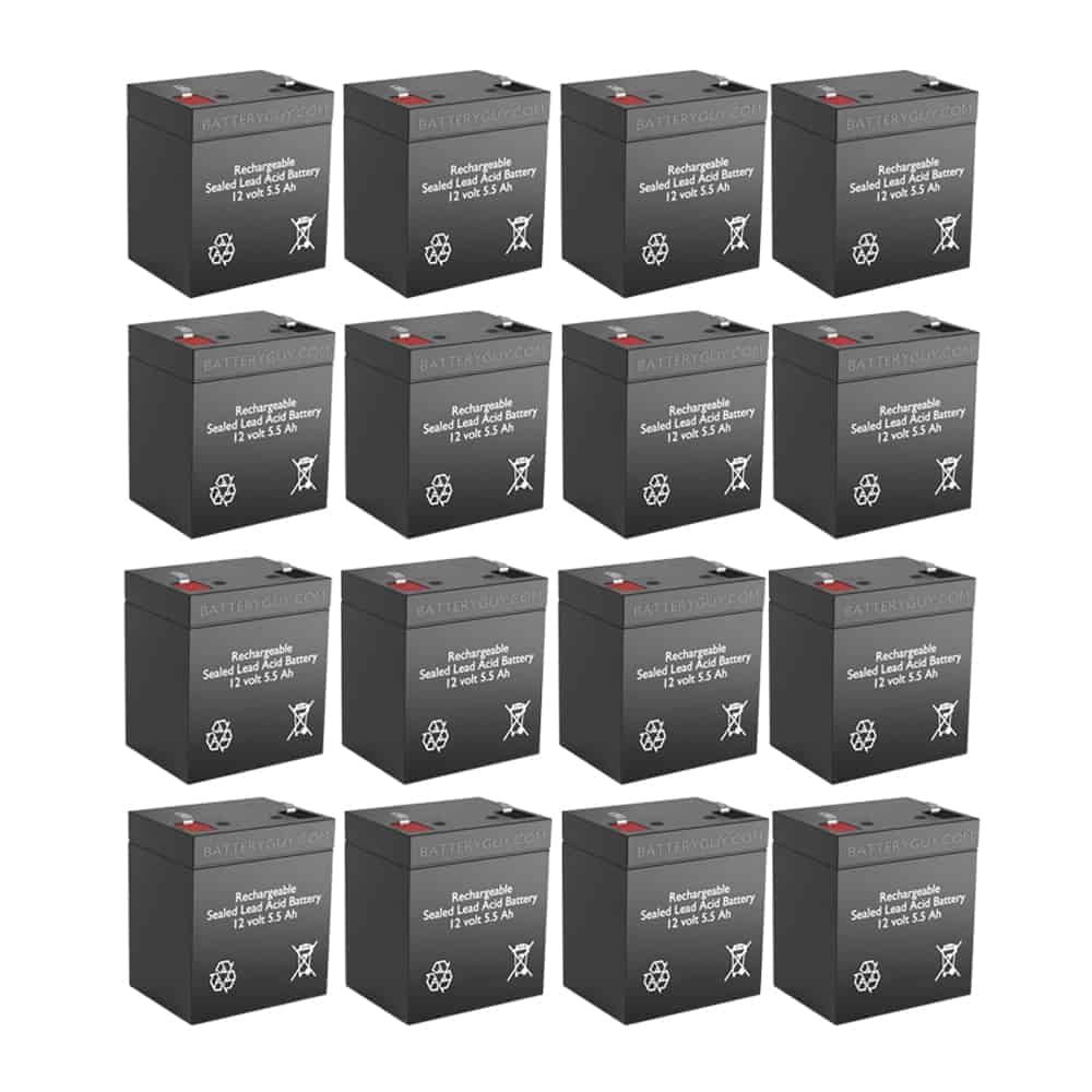 12v 5.5Ah Rechargeable Sealed Lead Acid High Rate  Battery Set of Sixteen