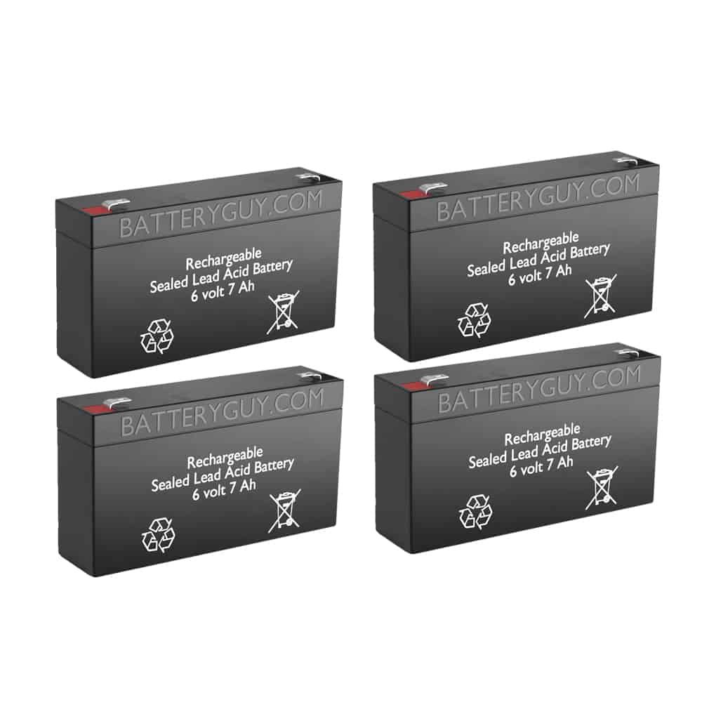 6v 7Ah Rechargeable Sealed Lead Acid (Rechargeable SLA) Battery ~ BG-670 (Qty of 4)