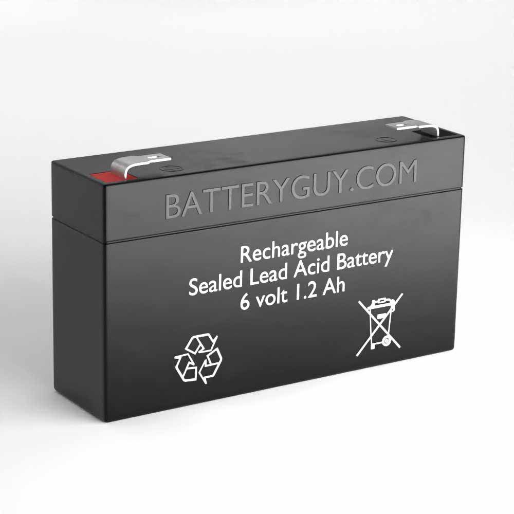 6v 1.2Ah Rechargeable Sealed Lead Acid (Rechargeable SLA) Battery ~ BG - BatteryGuy 6V 1.2AH Replacement for Werker WKA6-1.3F (2 Pack, rechargeable)