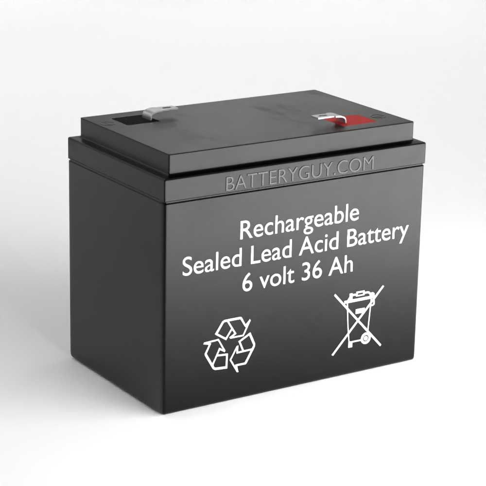 6v 36Ah Rechargeable Sealed Lead Acid Battery ~ BG-6360 F2 (Qty of 2)