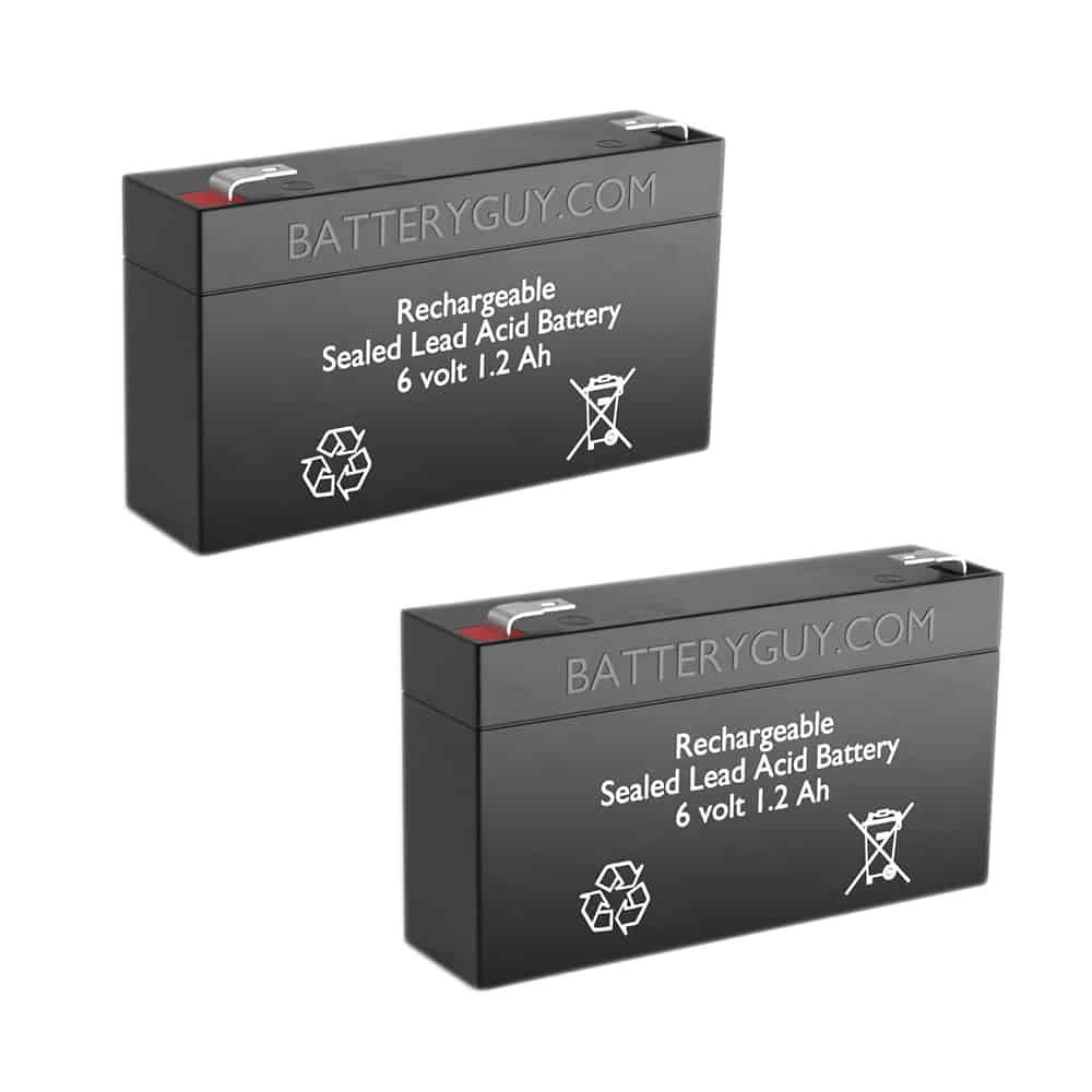BatteryGuy 6V 1.2AH Replacement for Werker WKA6-1.3F (2 Pack, rechargeable)