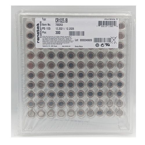 CR1025 Lithium Battery 3V 30mAh (BULK TRAY OF 300) NON CARDED