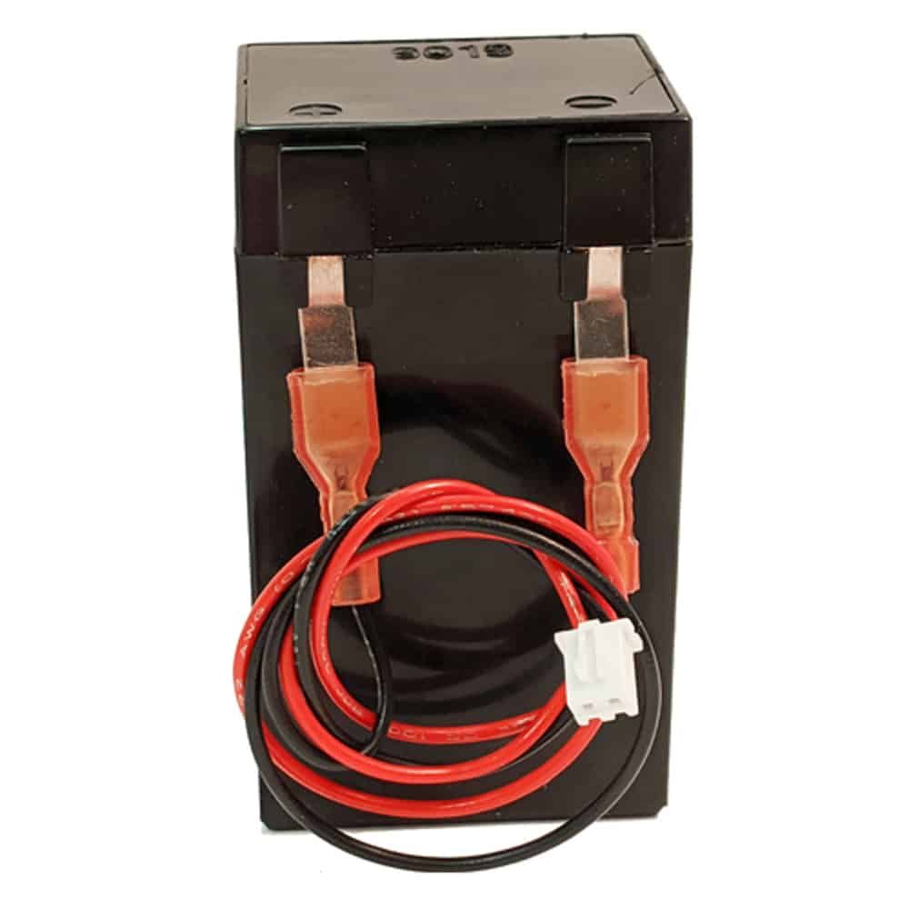 Rechargeable SLA Battery 6v 2.0Ah - Rear View with Wiring Harness