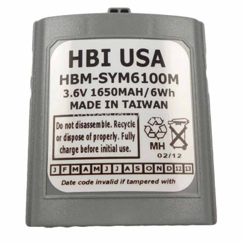 3.6 volt 1650 mAh barcode scanner battery HBM - Symbol PDT 6140 replacement battery (rechargeable)