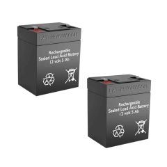 12v 5Ah Rechargeable Sealed Lead Acid (Rechargeable SLA) Battery ~ BG-1250F1 (Qty of 2)