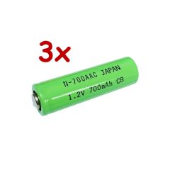 Sanyo / Pansonic Nickel Cadmium Battery 1.2v 700mah | N-700AAC (Rechargeable) (Qty of 3)
