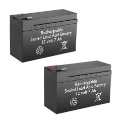 12v 7Ah Rechargeable Sealed Lead Acid Battery - BG-1270F1 (Qty of 2)